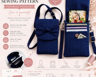 Universal Crossbody Bag Schnittmuster. PDF Digitaler Download