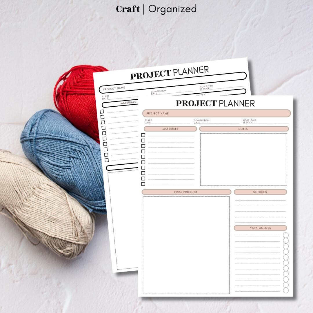 Project Planner | PDF Template for Crochet and Knit | Yarn Swatch ...