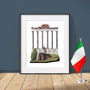 Temple of Saturn, Roman Forum - Rome, Italy - Architecture Art Print - Rome