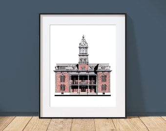 Medina County Courthouse - Medina, Ohio - Architecture Art Print