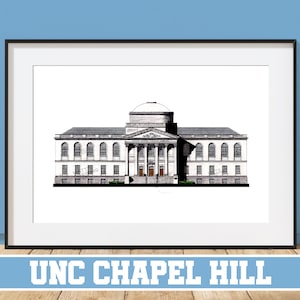 University of North Carolina at Chapel Hill, Wilson Library - Chapel Hill, North Carolina - Architecture Art Print - UNC Tar Heels