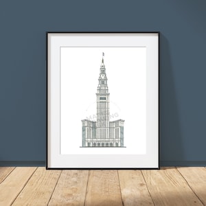 Terminal Tower - Cleveland, Ohio - Architecture Art Print