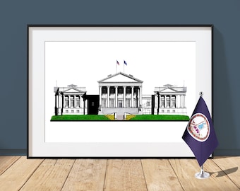 Virginia State Capitol | Richmond, Virginia | Architecture Art Print