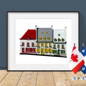 Buildings on Place Royale - Quebec City, Québec - Architectural Art Print