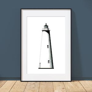 Ocracoke Light - Ocracoke, Outer Banks, North Carolina - Architecture Art Print