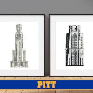 University - of - Pittsburgh, Cathedral of Learning - Pittsburgh, Pennsylvania - Architecture Art Print