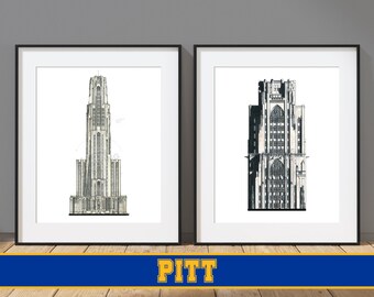 University - of - Pittsburgh, Cathedral of Learning - Pittsburgh, Pennsylvania - Architecture Art Print