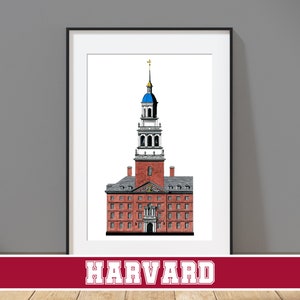Universidad de Harvard, Lowell House, Cambridge, Massachusetts: impresión de arte arquitectónico, Harvard Crimson