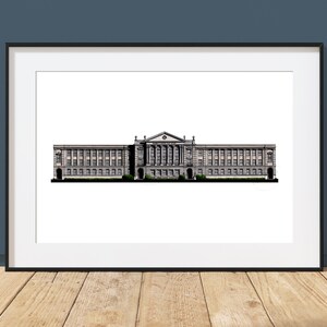 Warren G. Harding High School - Warren, Ohio - Architecture Art Print - Harding Raiders