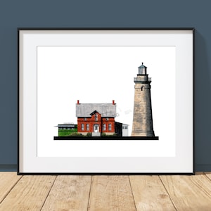 Fairport Harbor (Grand River) Lighthouse - Fairport Harbor, Ohio - Architecture Art Print