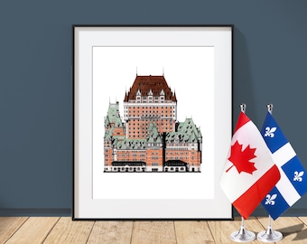 Château Frontenac - Quebec City, Québec - Architectural Art Print