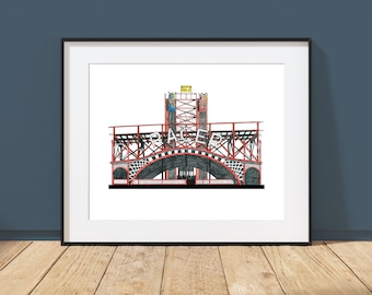 Kennywood's Racer - Pittsburgh, Pennsylvania - Architektur Kunstdruck