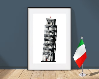 Leaning Tower of Pisa - Pisa, Italy - Architecture Art Print - Pisa Campanile