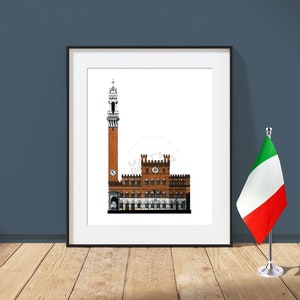 Palazzo Pubblico - Siena, Italy - Architecture Art Print - Torre del Mangia