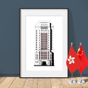 Old Bank of China Building - Hong Kong - Architecture Art Print