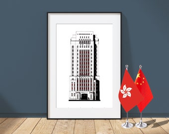Old Bank of China Building - Hong Kong - Architecture Art Print