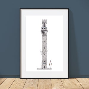 Pilgrim Monument - Provincetown, Massachusetts - Architecture Art Print