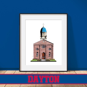 University of Dayton, Immaculate Conception Chapel - Dayton, Ohio - Architecture Art Print - UD Flyers