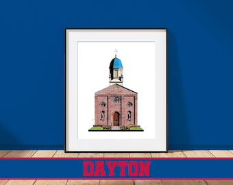 University of Dayton, Immaculate Conception Chapel - Dayton, Ohio - Architecture Art Print - UD Flyers