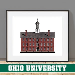 Ohio University, Cutler Hall - Athens, Ohio - Architecture Art Print - Ohio Bobcats