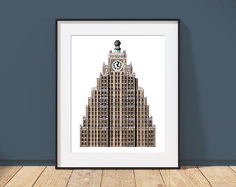 Paramount Building Print | New York City | Art Deco NYC Wall Art | Times Square Illustration | Architecture Drawing | Manhattan Skyline