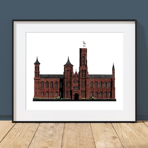 Smithsonian Institution Building - Washington, DC - Architecture Art Print - Smithsonian Castle