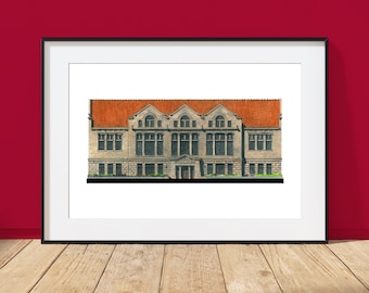 Oberlin - College, Carnegie Building - Oberlin, Ohio - Architecture Art Print
