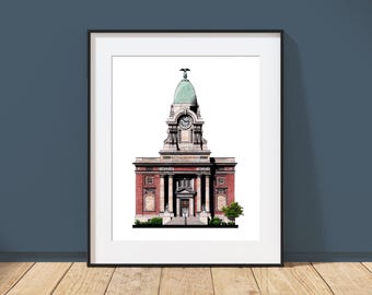 Lake County Courthouse - Painesville, Ohio - Architecture Art Print