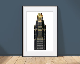 American Radiator Building - New York, New York - Art Deco Tower Drawing - Architecture Art Print