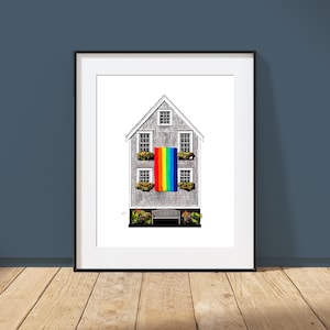 The Wharf House - Provincetown, Massachusetts - Architecture Art Print - Flag House