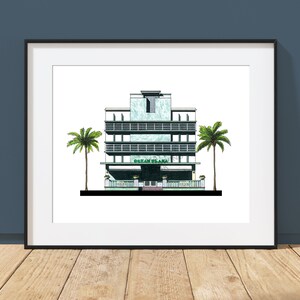 Ocean Plaza Hotel - Miami Beach, Florida - Art Deco Miami Beach - South Beach Architecture Art Print