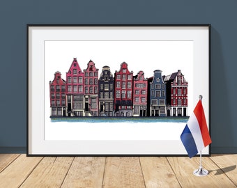 The Dancing Houses - Amsterdam, Netherlands - Architecture Art Print