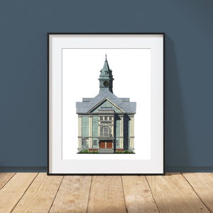 Hôtel de ville de Provincetown - Provincetown, Massachusetts - Impression d'art architecture