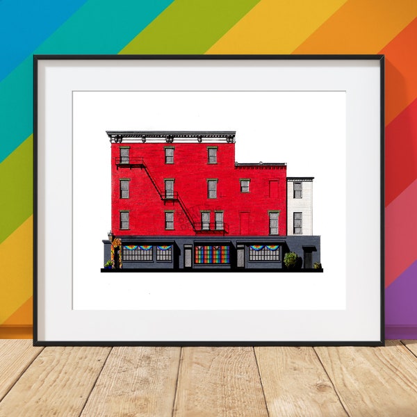 Little Gay Pub - Washington, D.C. - Architecture Art Print - LGBTQ+ Pride History