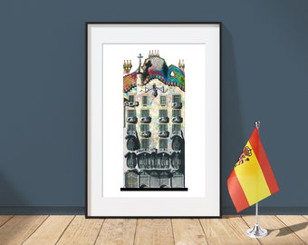 Casa Batlló - Barcelona, Spain - Architecture Art Print - Gaudi Art