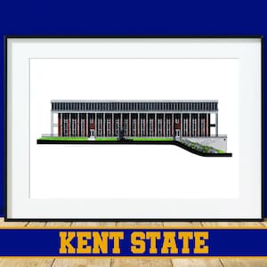 Universidad Estatal de Kent, Taylor Hall - Kent, Ohio - Impresión de arte arquitectónico - Kent Golden Flashes