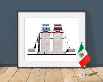 Templo Mayor - Tenochtitlan (Mexico City) - Architecture Art Print