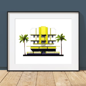 Leslie Hotel - Miami Beach, Florida - Art Deco Miami Beach - South Beach Architecture Art Print