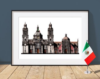 Mexico City Metropolitan Cathedral - Mexico City, Mexico - Architecture Art Print