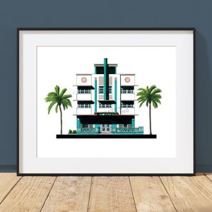 McAlpin Hotel - Miami Beach, Florida - Art Deco Miami Beach - South Beach Architecture Art Print
