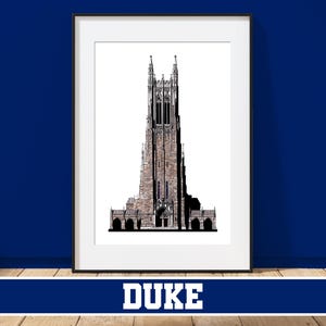 Duke University, Duke Chapel - Durham, Carolina del Norte - Impresión de arte arquitectónico - Duke Blue Devils