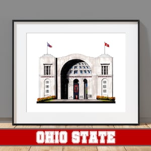 The Ohio State University, Ohio Stadium - Columbus, Ohio - Architecture Art Print - Ohio State Buckeyes