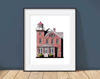 South Bass Island Lighthouse - Put-in-Bay, Ohio - Architecture Art Print
