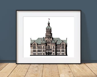 Trumbull County Courthouse - Warren, Ohio - Architecture Art Print