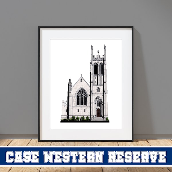 Case Western Reserve University, Amasa Stone Chapel - Cleveland, Ohio - Architecture Art Print - CWRU Spartans