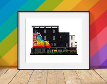 Little Gay Pub - Washington, D.C. - Architecture Art Print - LGBTQ+ Pride History