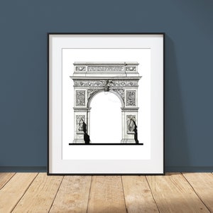 Washington Square Arch - Manhattan, New York, New York - Stampa artistica di architettura