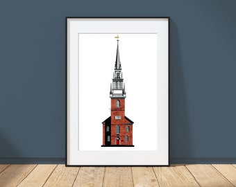 Old North Church - Boston, Massachusetts - Architecture Art Print