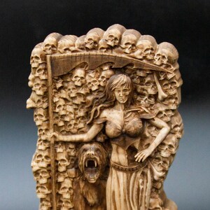 Hel Figurine Scandinavian Gods Statue Wooden Sculpture Altar Souvenir North Characters