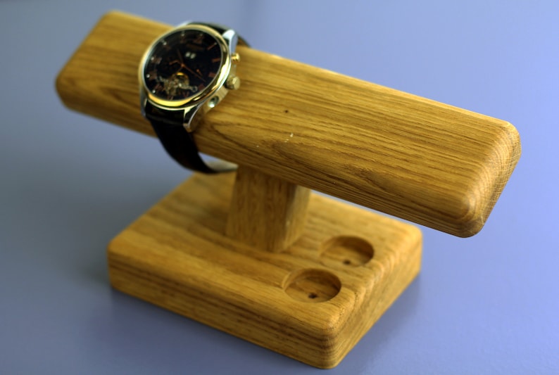 Oak Wood Wrist Watch wooden Display Stand Men Storage clocks Etsy